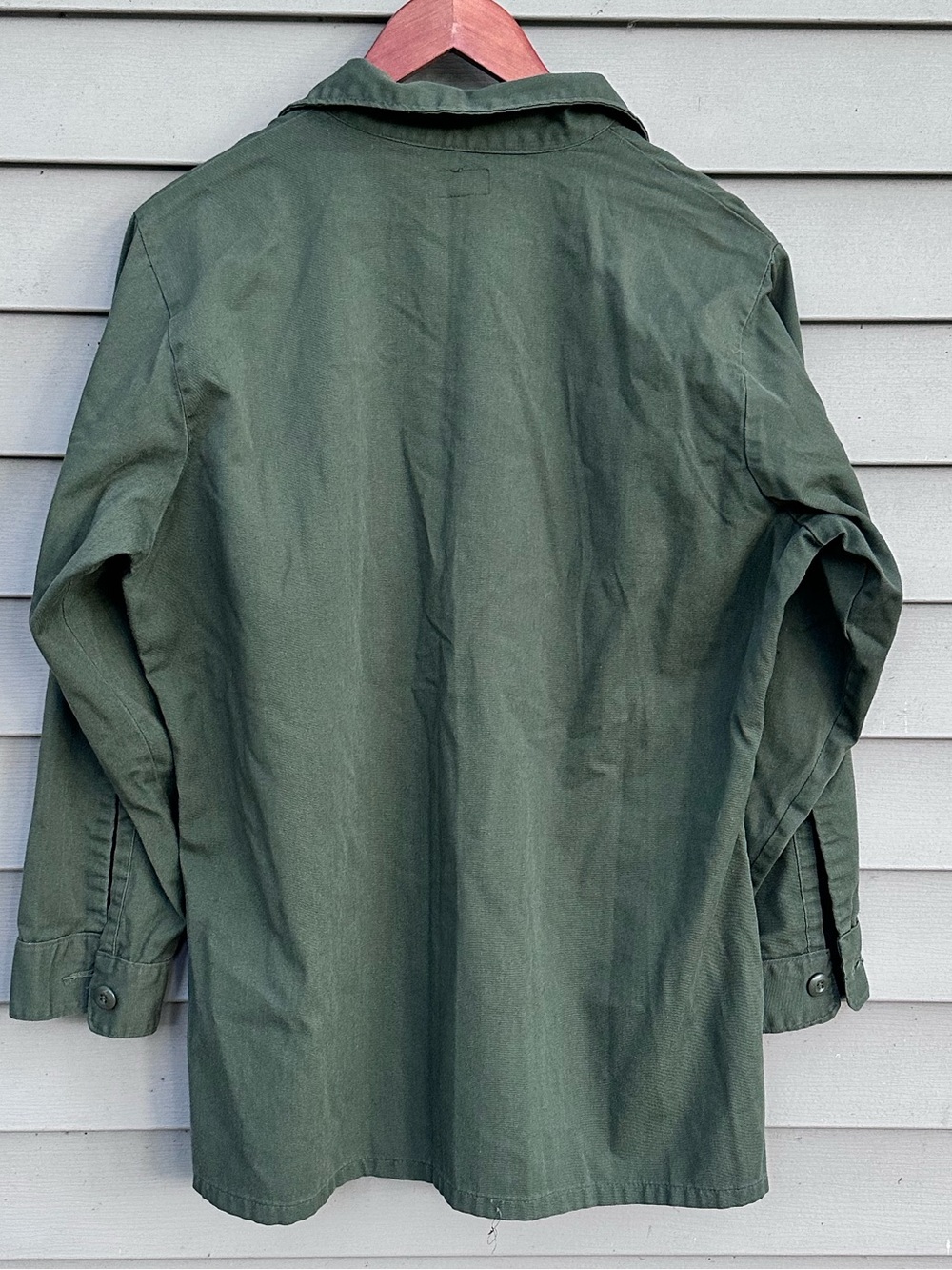 Vintage army shirt green sateen men’s 16.5 x 32 military issue - Picture 3 of 4
